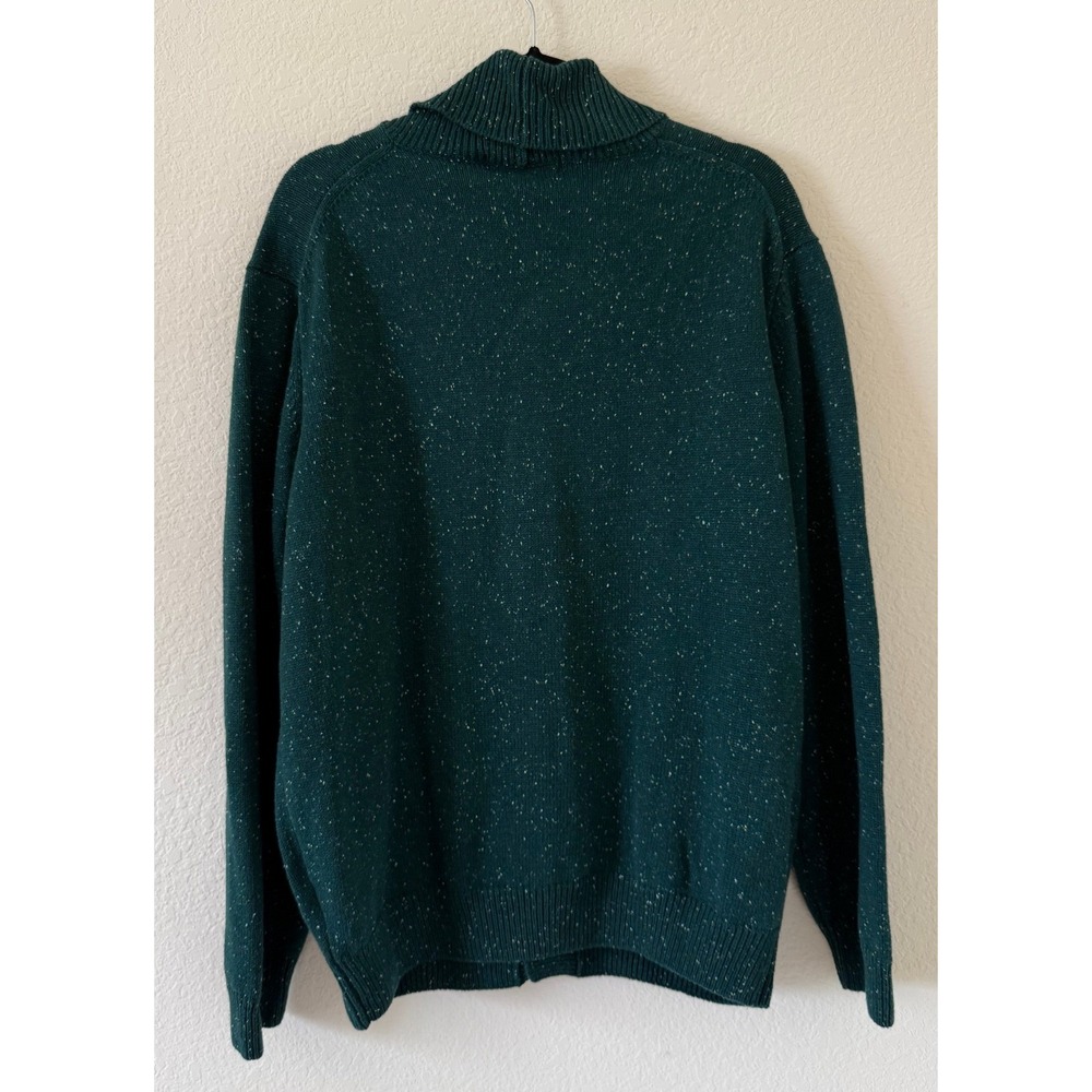 Crown & Ivy Mens Donegal Shawl Cardigan Green Speckled Button Sweater XL NWT - Picture 2 of 4